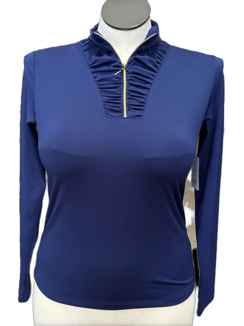 Ep Pro Tour Tech Blue 1/4-Zip Ruched Pullover – Women’S Size S 1