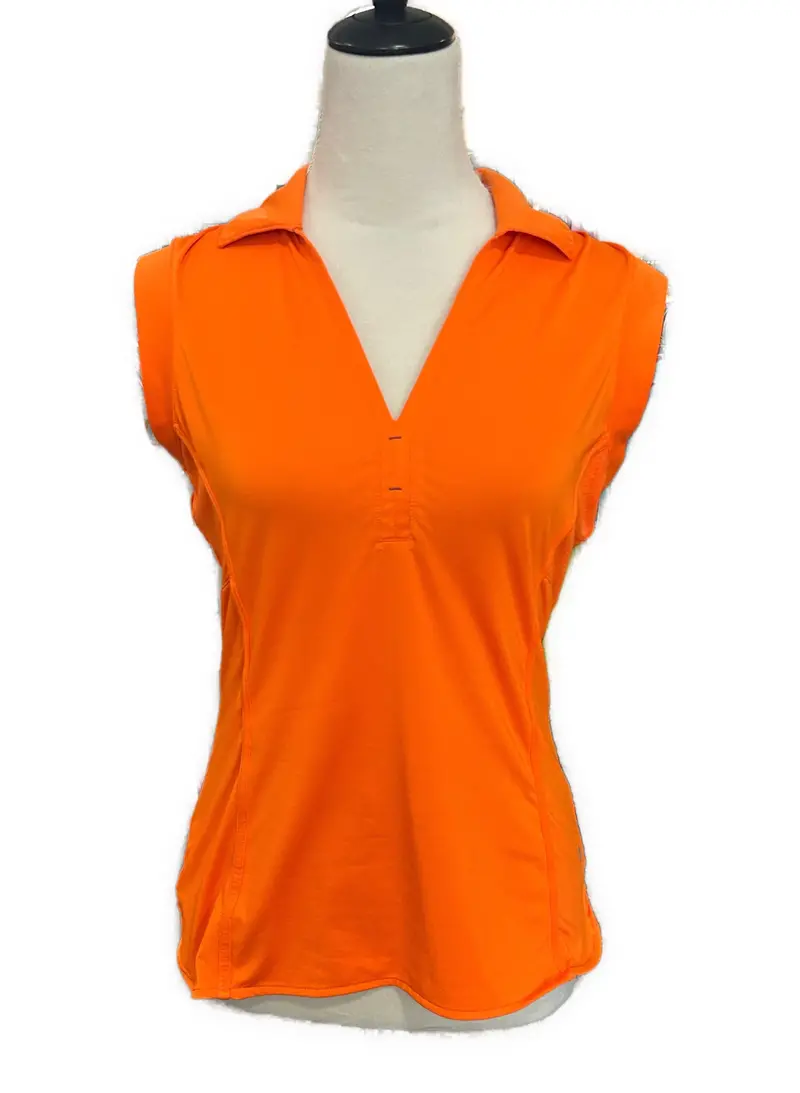 Ep Sport Orange Sleeveless Golf Polo For Women - Size S 1
