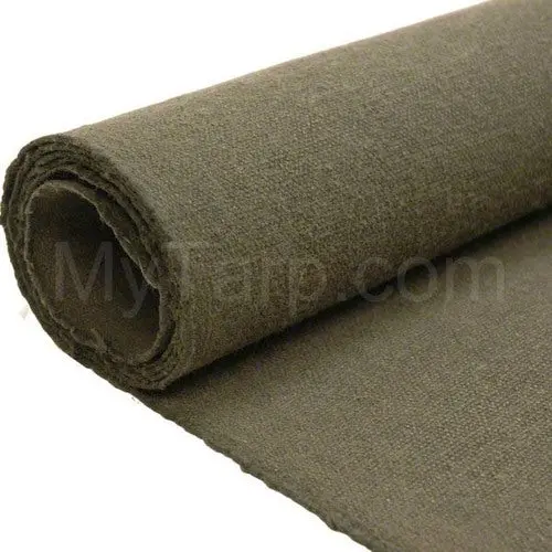 Flame-Retardant Olive Drab Cotton Canvas Sample – 12 Oz Swatch 1