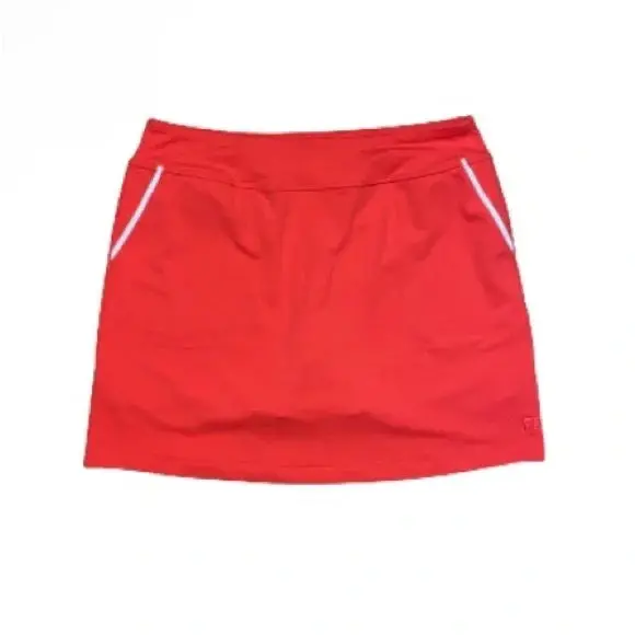 Footjoy Light Red Golf Skort With White Trim – Women'S Xl Sporty Skort 1