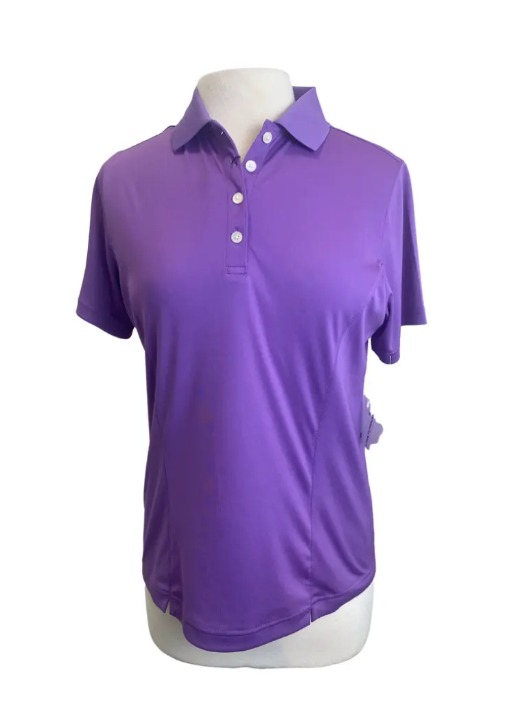 Footjoy Women'S Purple 4-Button Golf Polo – Size M, New 1