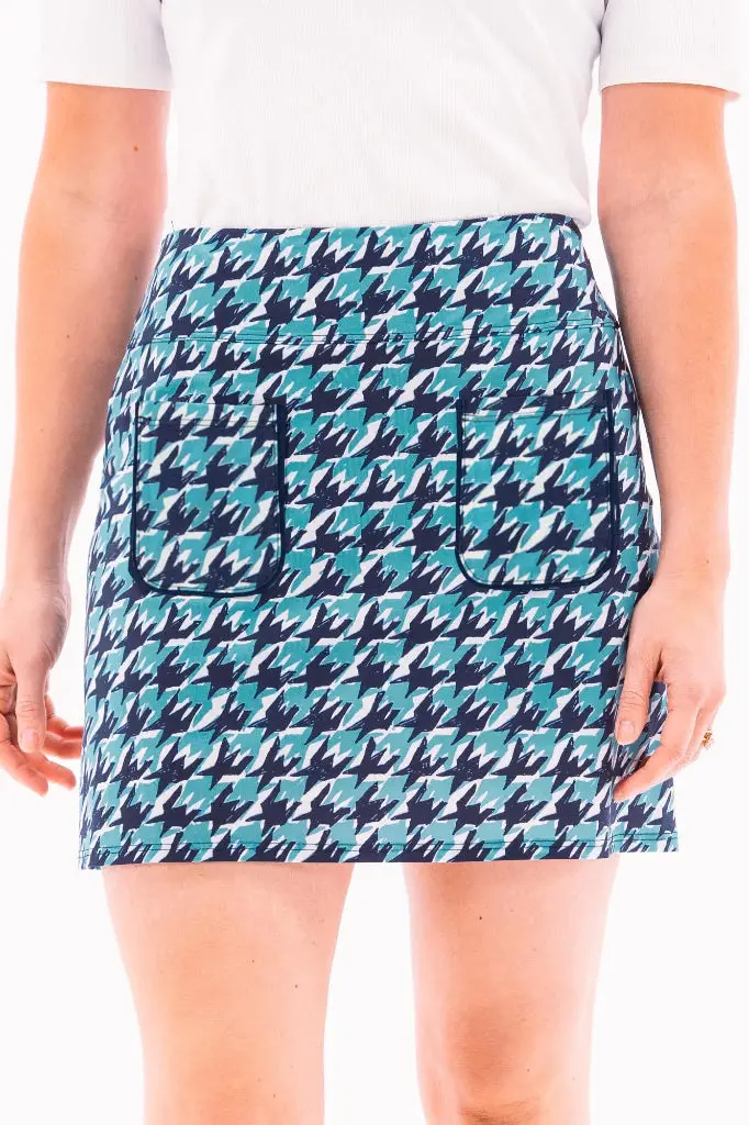 Foray Blue Houndstooth Core 3.0 Women'S Golf Skort – Size M 1