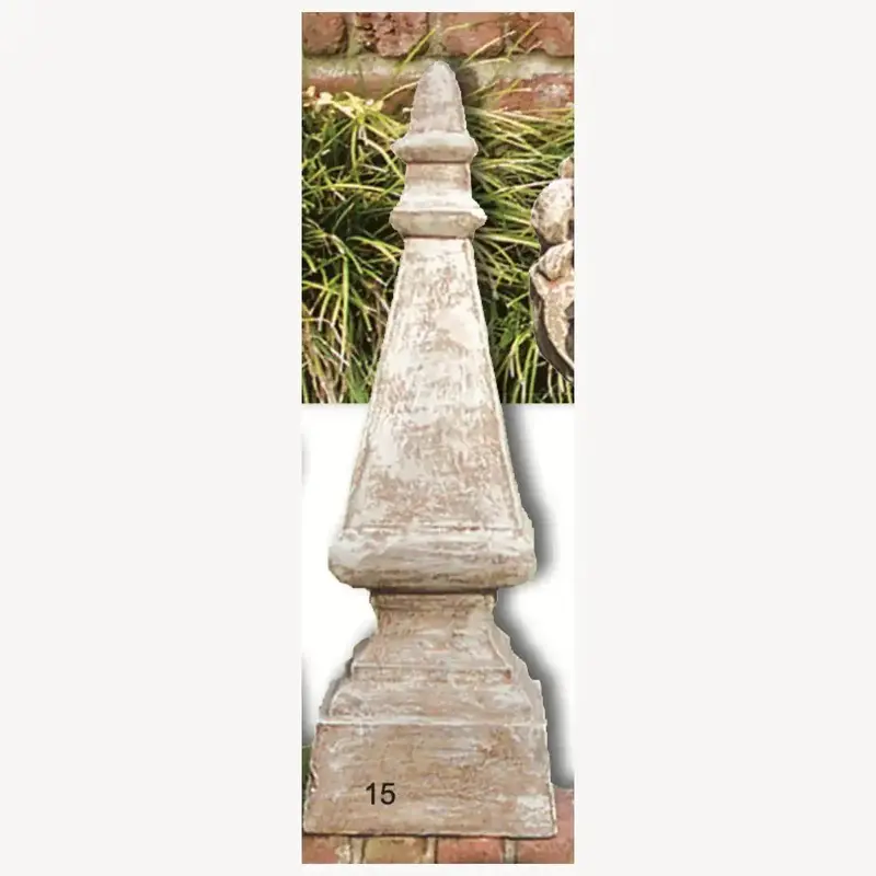 French-Style Obelisk Garden Finial – Classic Cement Lawn Accent, 26" H × 10.5" W 1