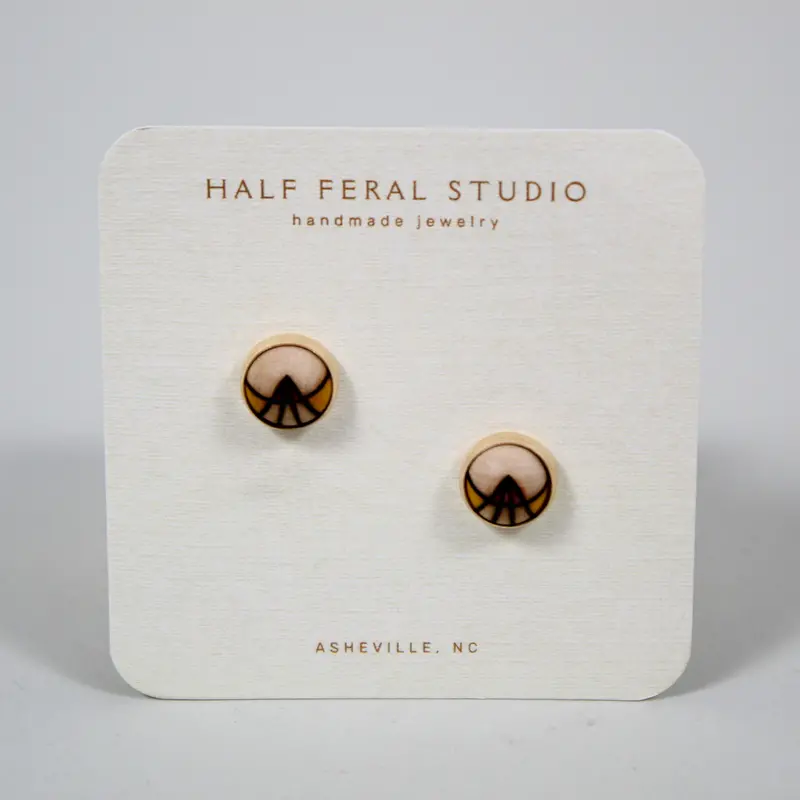 Geometric Yellow Triangle Ray Stud Earrings 1