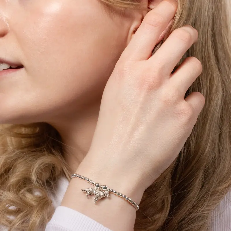 German Shepherd Silver Bracelet – Bold Animal Silhouette Jewelry 1