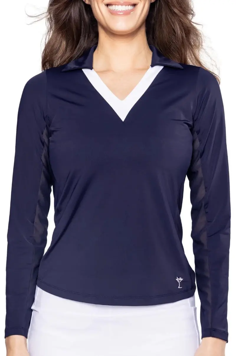 Golftini Navy 'Say Yes' Women’S Polo 1