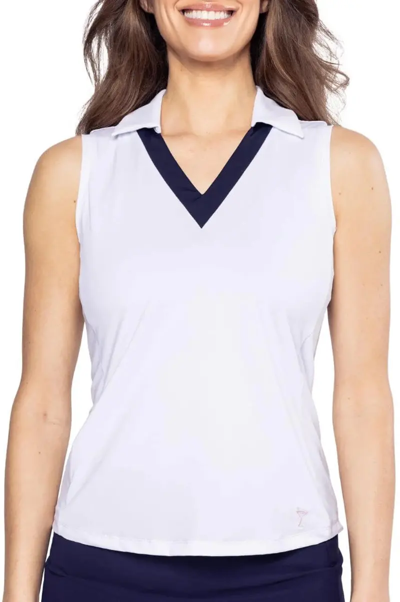 Golftini White 'Say Yes' Sleeveless Sport Polo – $108 1