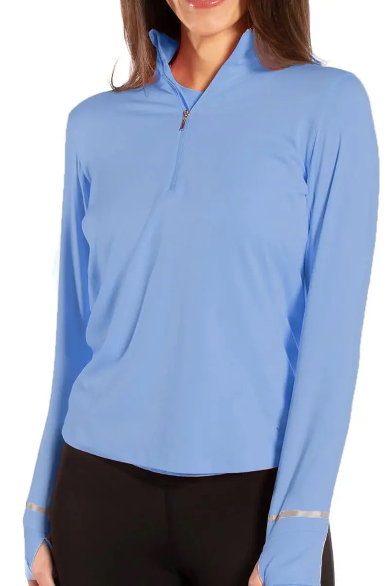 Golftini Zoo Blue Fabulous Mock Pullover – Lightweight Layering Top (Size M) 1