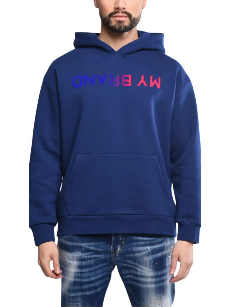 Gradient Mybrand Hoodie In Navy 1