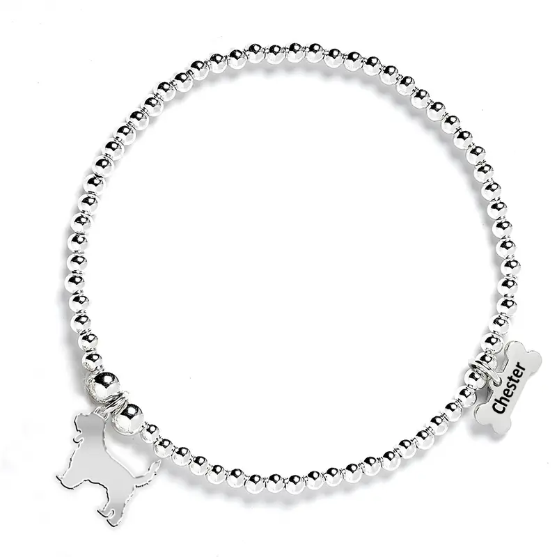 Grand Basset Griffon Vendéen Beaded Bracelet – Personalized Sterling Silver 1