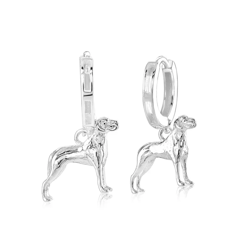 Great Dane Silver Earrings - Statement Animal-Inspired Stud Or Hoop Design 1