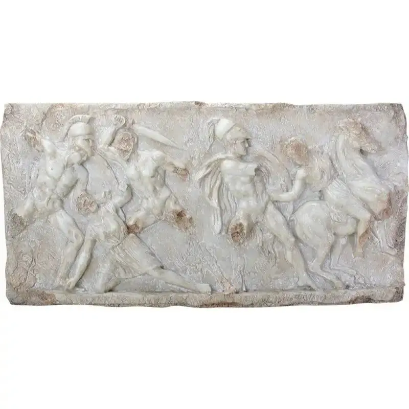 Greek-Amazons Battle Relief Plaque – Classical Wall Hanging Sculpture, 26.75" Wide 1