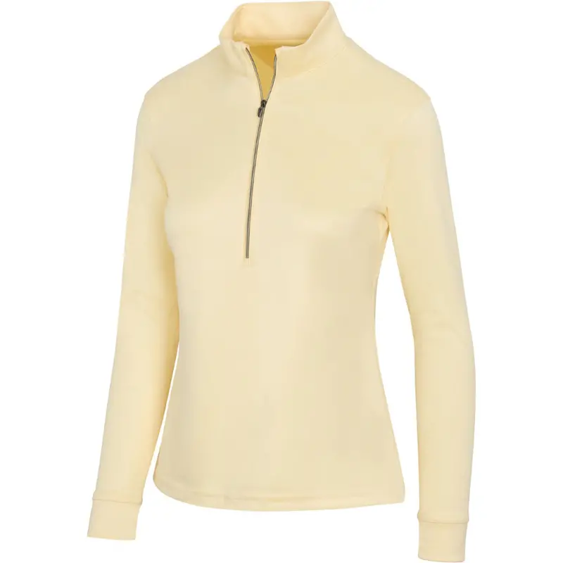 Greg Norman Club House Mock Neck Zip Pullover – Lemon Hue, Women'S Fit 1