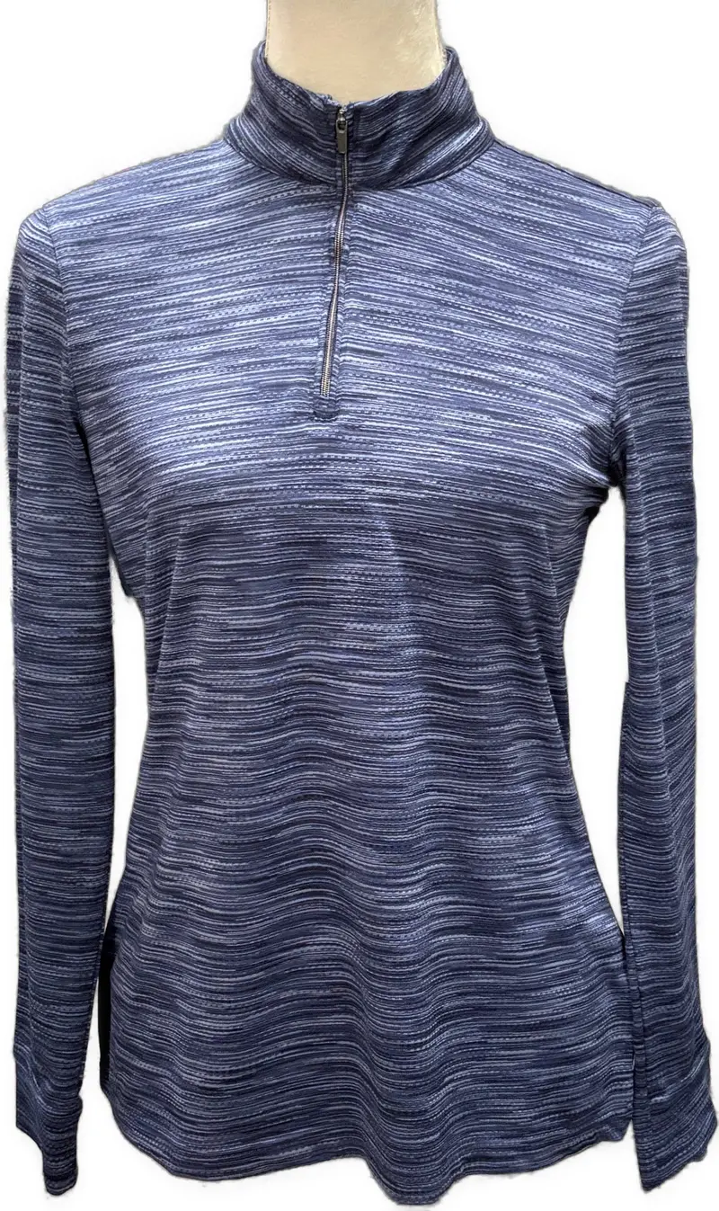 Greg Norman Navy Heather Solarxp Golf Pullover – Uv-Protective, Size S 1