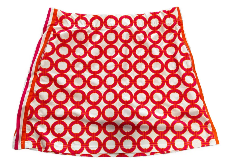 Gretchen Scott Orange Pink Patterned Golf Skort – Size Xl 1