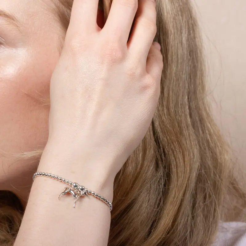 Greyhound Charm Bracelet – Sleek Sterling Silver Design 1