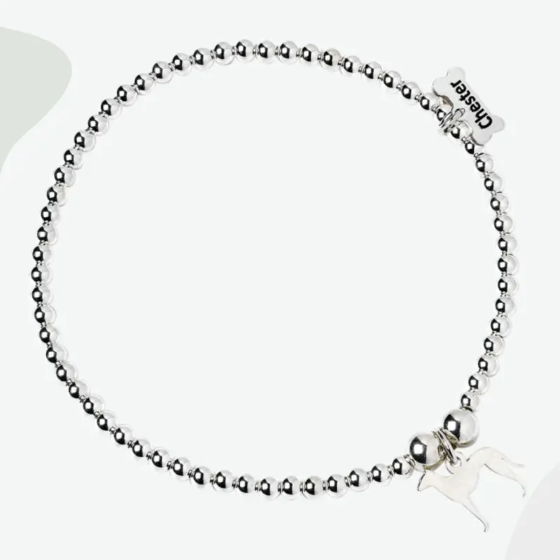 Greyhound Silhouette Bracelet – Graceful Sterling Silver Charm 1