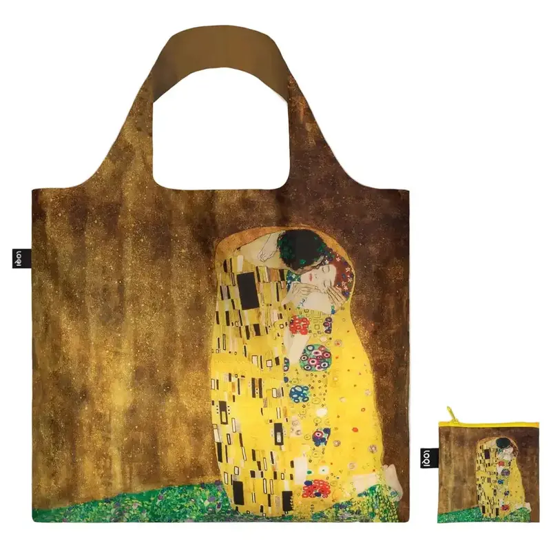 Gustav Klimt The Kiss Art Tote Bag – Upcycled Eco-Friendly Carrier 1