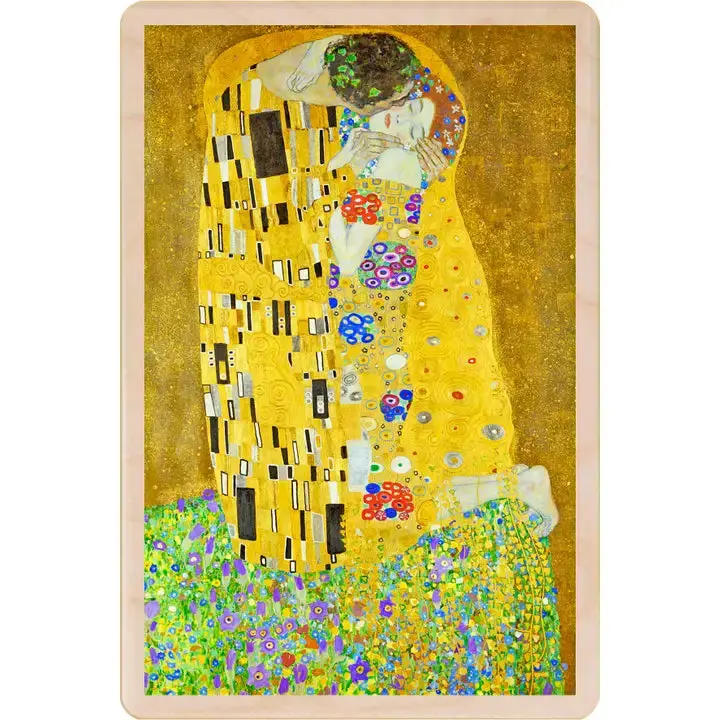 Gustav Klimt 'The Kiss' Laser-Cut Wooden Postcard 1