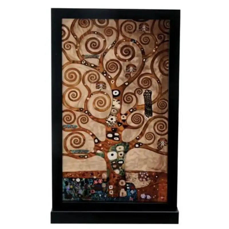 Gustav Klimt Tree Of Life Stained Glass Sculpture With Stand 1