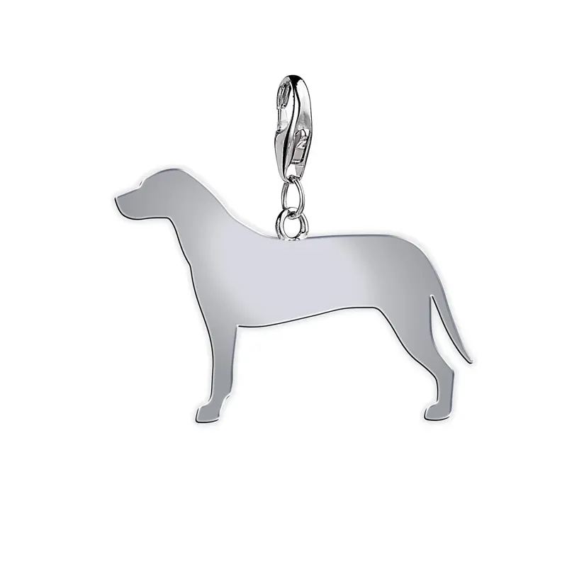 Hamiltonstovare Charm – Refined Silver Canine Outline 1