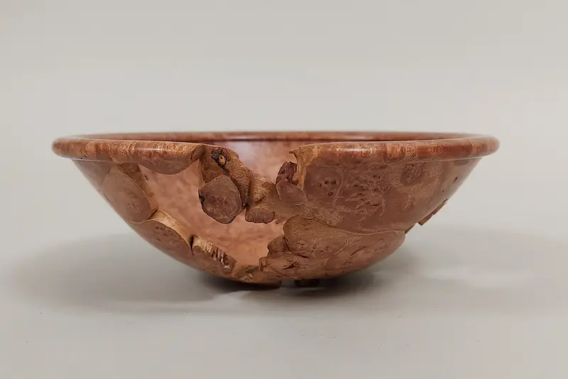 Hand-Turned Maple Burl Serving Bowl 1