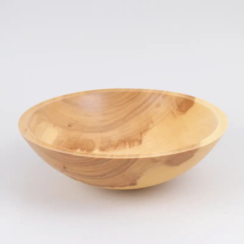 Handcrafted Medium Elm Wood Serving Bowl 1