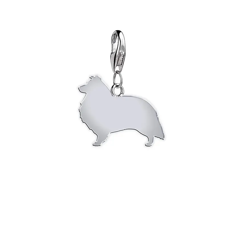 Handcrafted Sterling Silver Shetland Sheepdog Charm 1