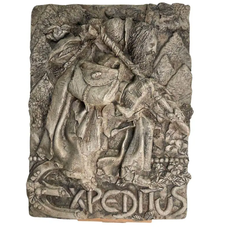 Handcrafted Wall Relief Of Saint Expeditus – Patron Saint Against Procrastination, Made In Usa 1