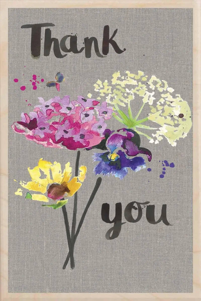 Handmade "Thank You" Wooden Postcard 1