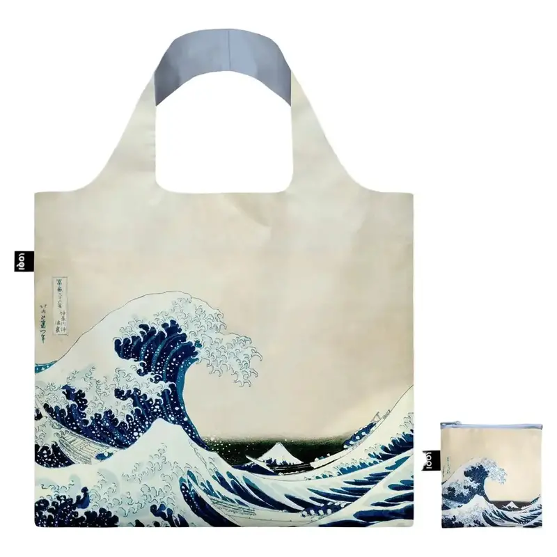 Hokusai Great Wave Off Kanagawa Tote Bag – Repurposed Fabric Design 1