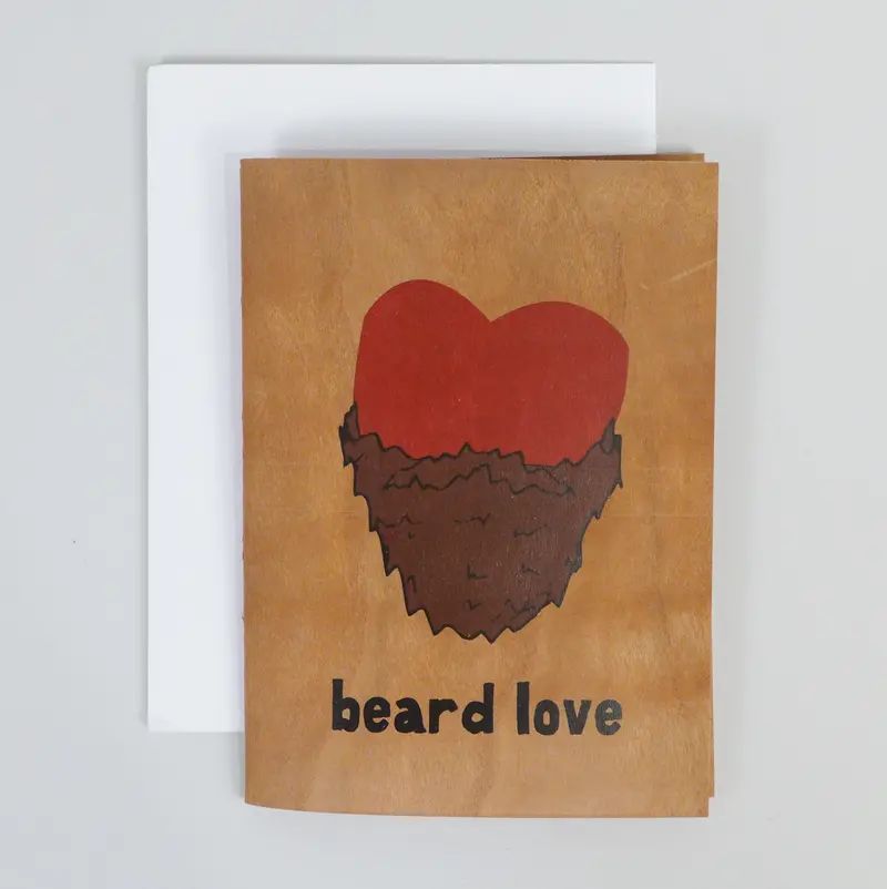 Humorous 'Beard Love' Greeting Card 1