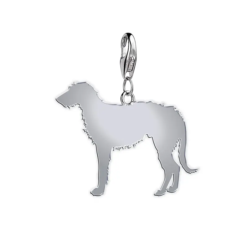 Irish Wolfhound Silhouette Charm – Sterling Silver 1