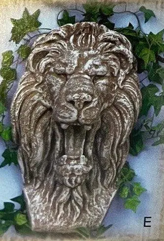 Italian-Style Lion Wall Fountain – Cast Cement, 16" H × 11" W, Classical Garden Accent 1