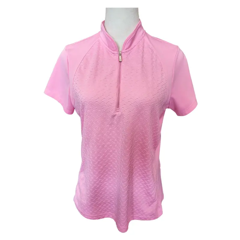 Izod Performx Movement Pink Textured Quarter-Zip Mock Polo – Size M 1