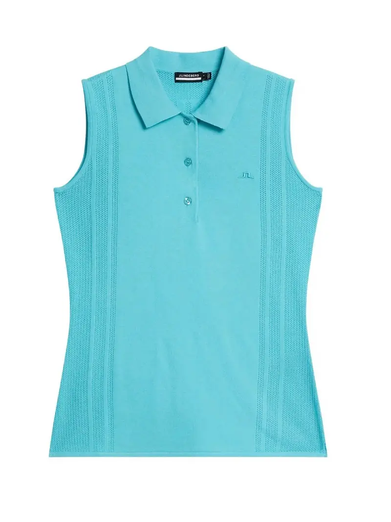 J.Lindeberg Tanja Sleeveless Knit Top In Blue Curacao – Size Xl 1