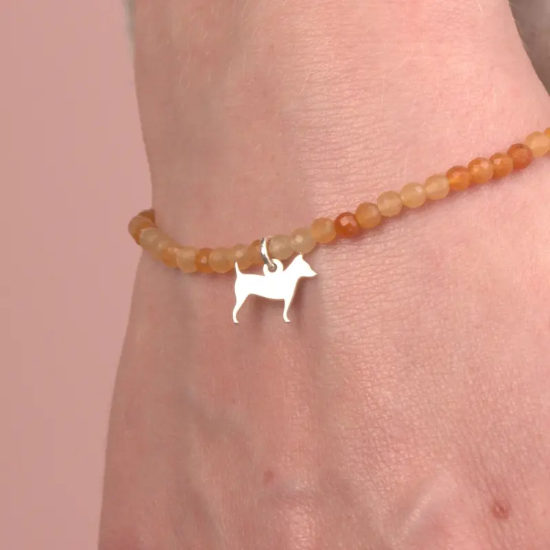 Jack Russell Terrier Silhouette Bracelet With Genuine Crystals – Made To Order 1