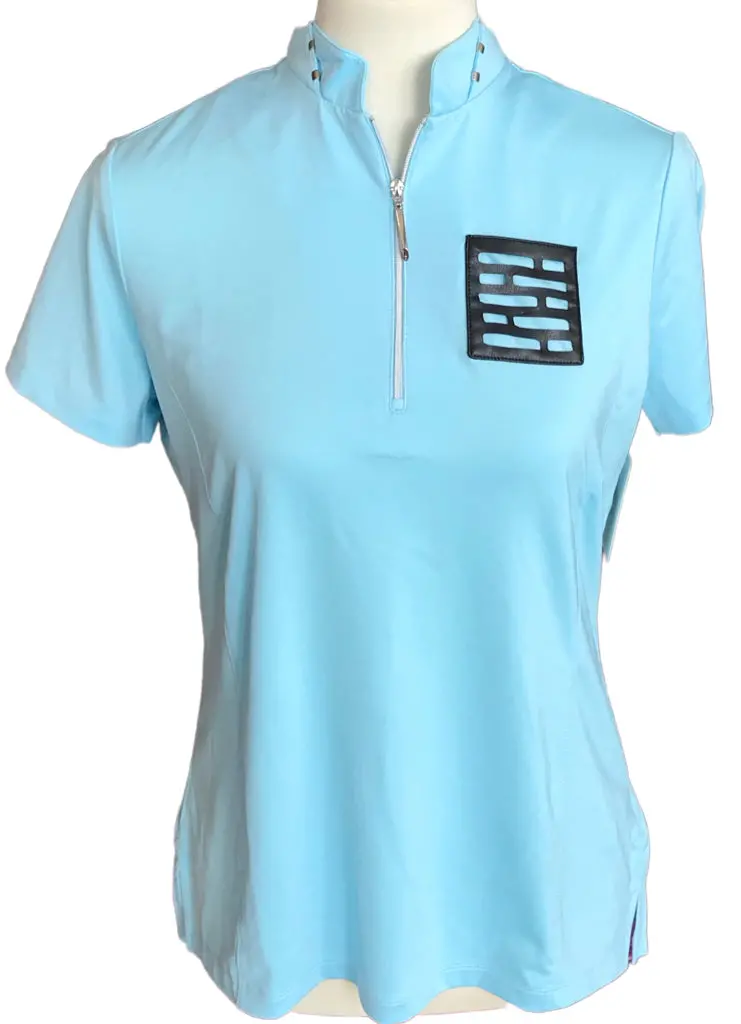Jamie Sadock Aqua Blue Zip Polo – Modern Fit, Signature Style 1