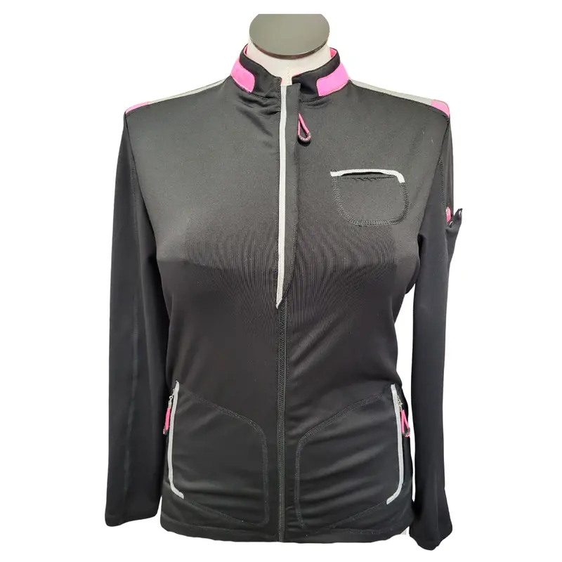 Jamie Sadock Black-And-Pink Full-Zip Golf Jacket – Size L 1