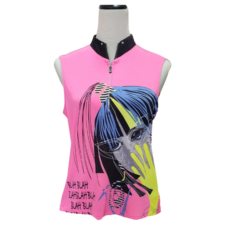 Jamie Sadock 'Blah Blah Blah' Sleeveless Golf Top – Soft Pink, Size M 1
