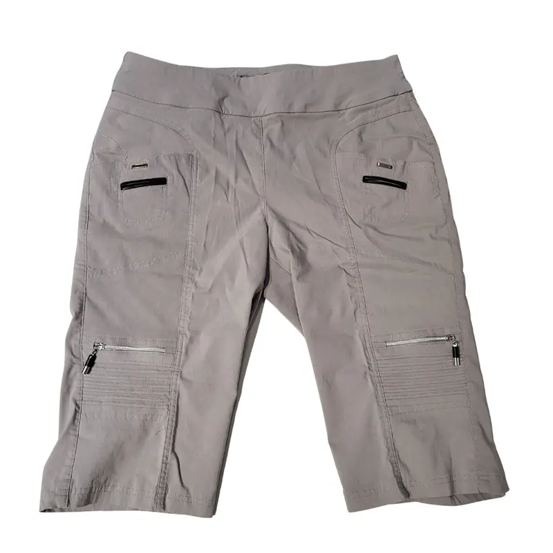 Jamie Sadock Light Gray Pull-On Long Shorts – Modern Golf Style, Size 12 1