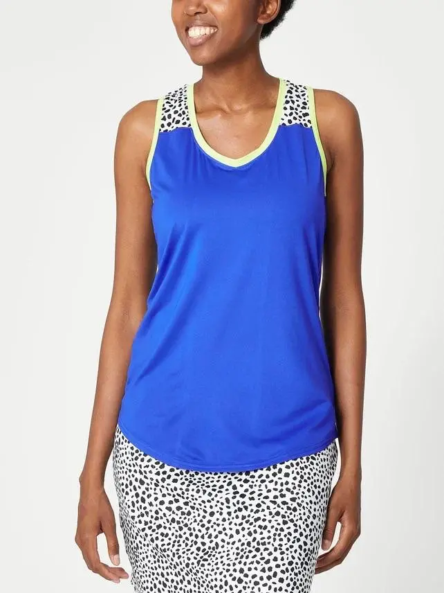 Jofit Lime Green Drop-V Neck Volley Tank Top 1
