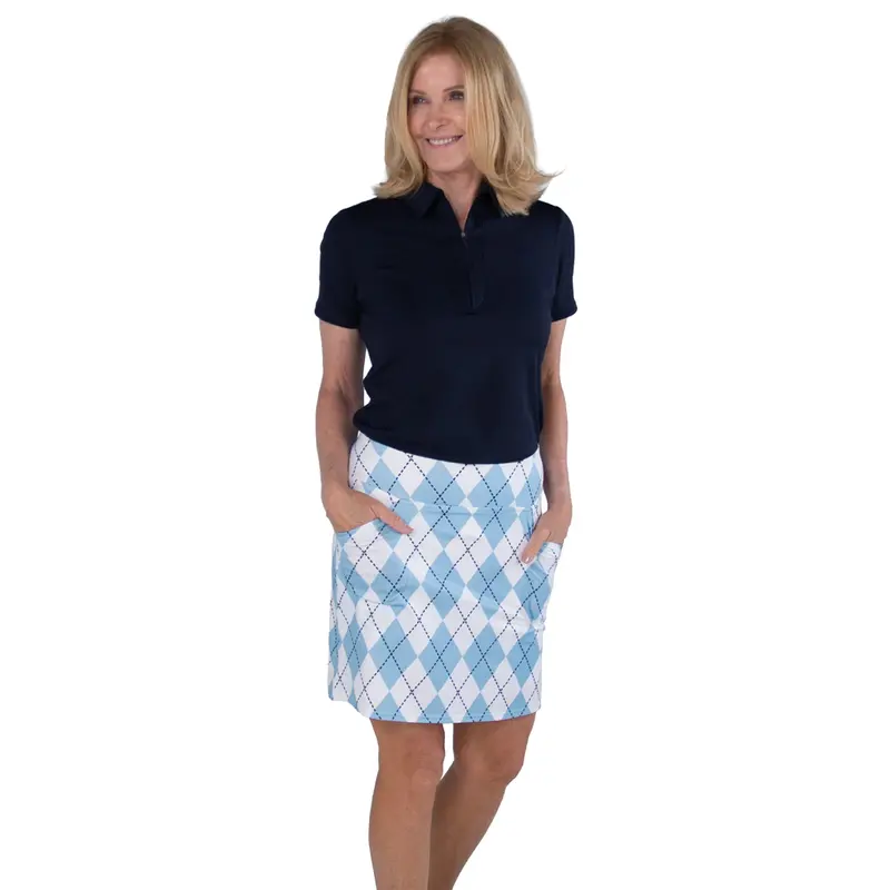 Jofit Mina Blue-And-White Argyle Skort – Size Xs, $90 1