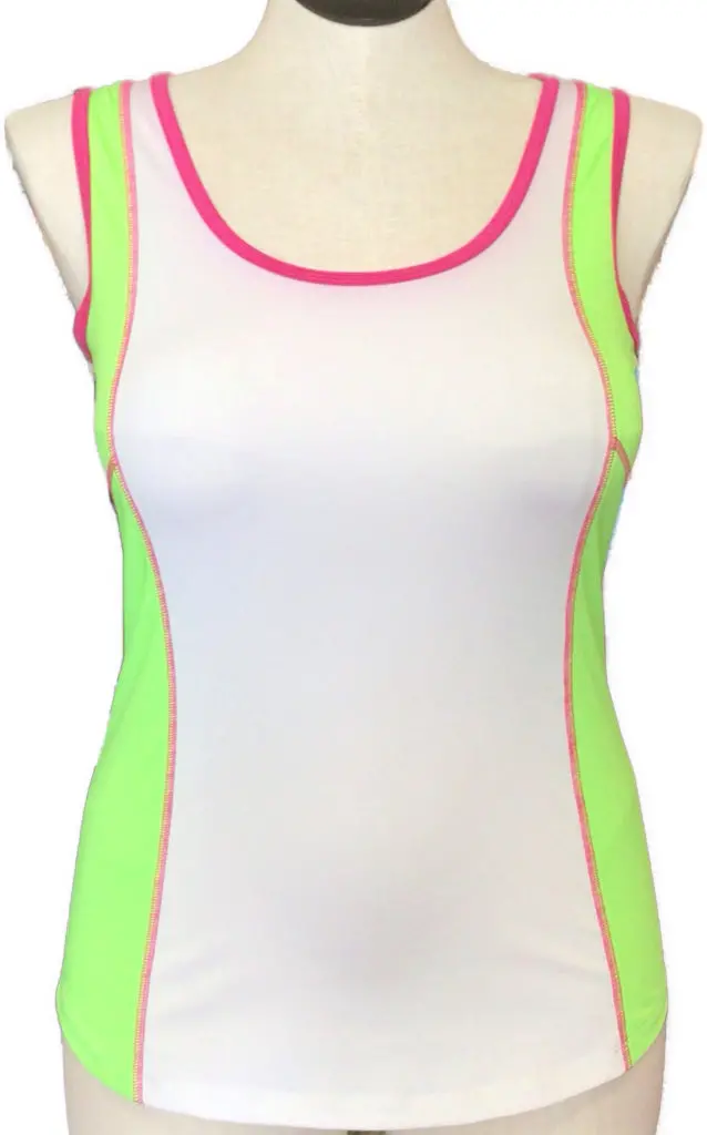 Jofit Pink-White-Lime Graphic Tank Top – Size L 1