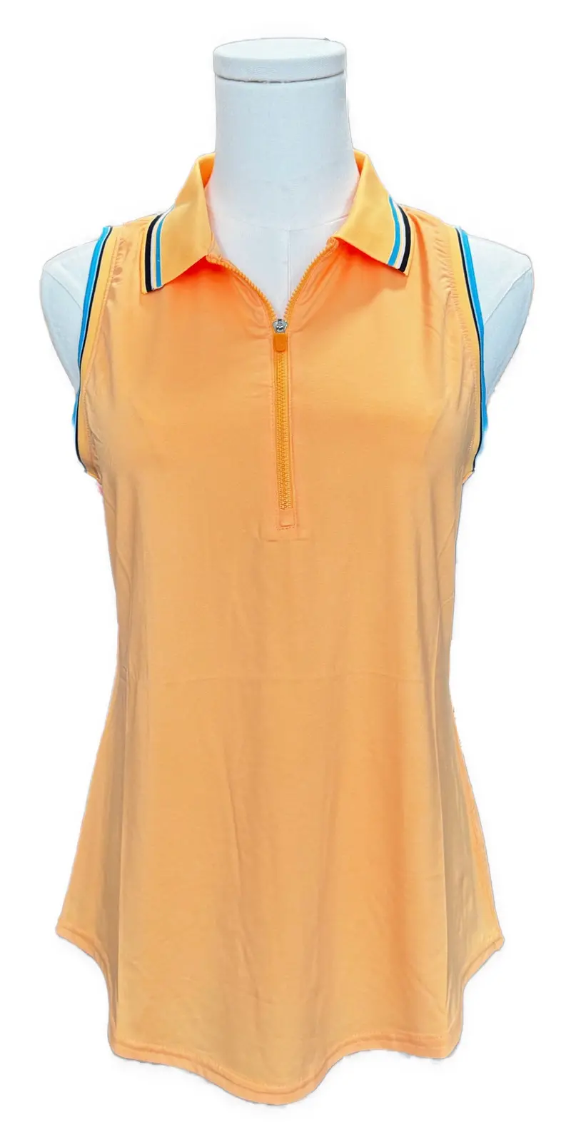 Jofit Tangerine Cutaway Golf Polo With Ribbed Trim – Size M 1