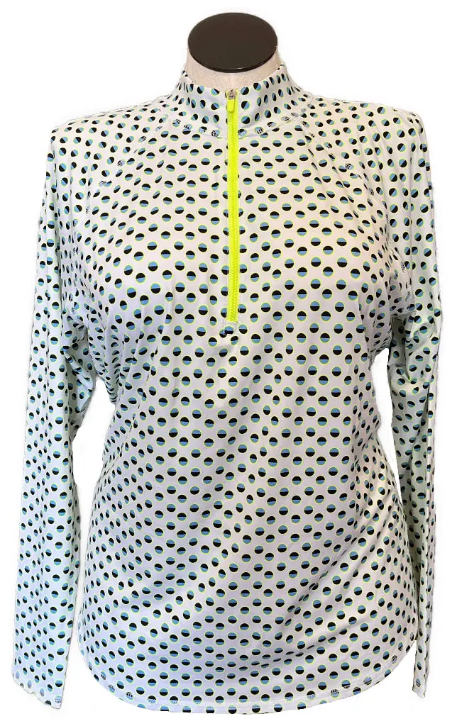 Jofit Women'S White-Blue-Yellow Uv-Protective Golf Top – Size Xxl 1