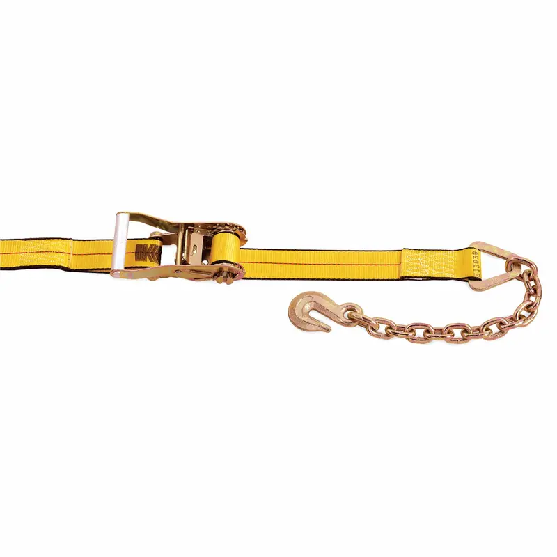 Kinedyne 2-Inch Ratchet Strap — 27-Foot Length With Chain Anchors, Model 512739 1