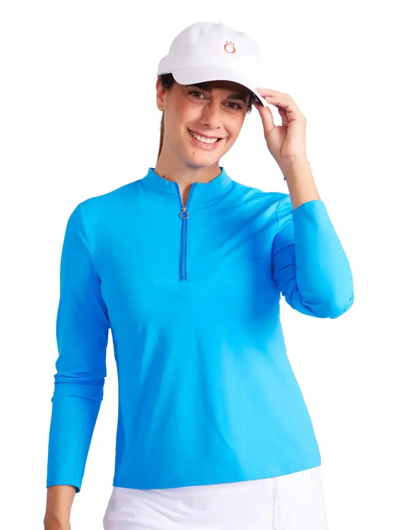 Kinona Backswing Beauty Long Sleeve Top – French Blue, Performance Fit 1