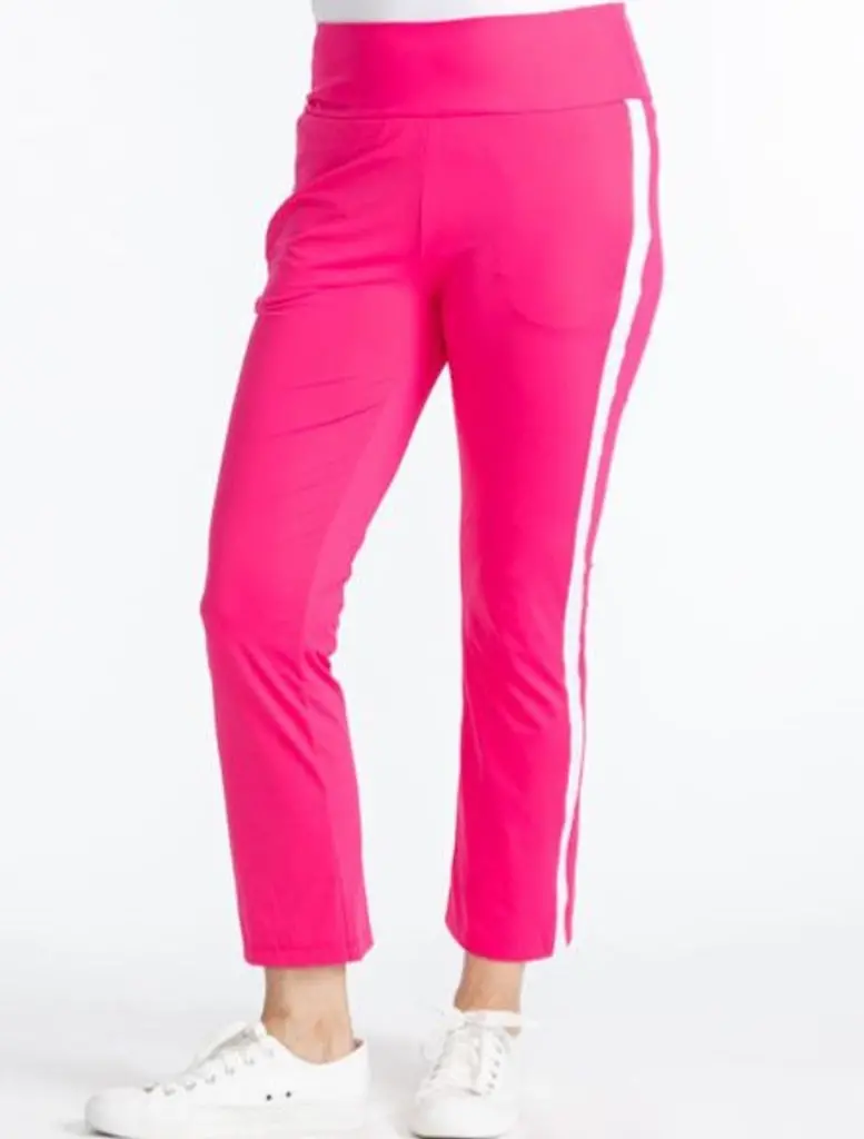 Kinona Bright Pink Golf Capris With Contrasting White Stripe – Size S 1
