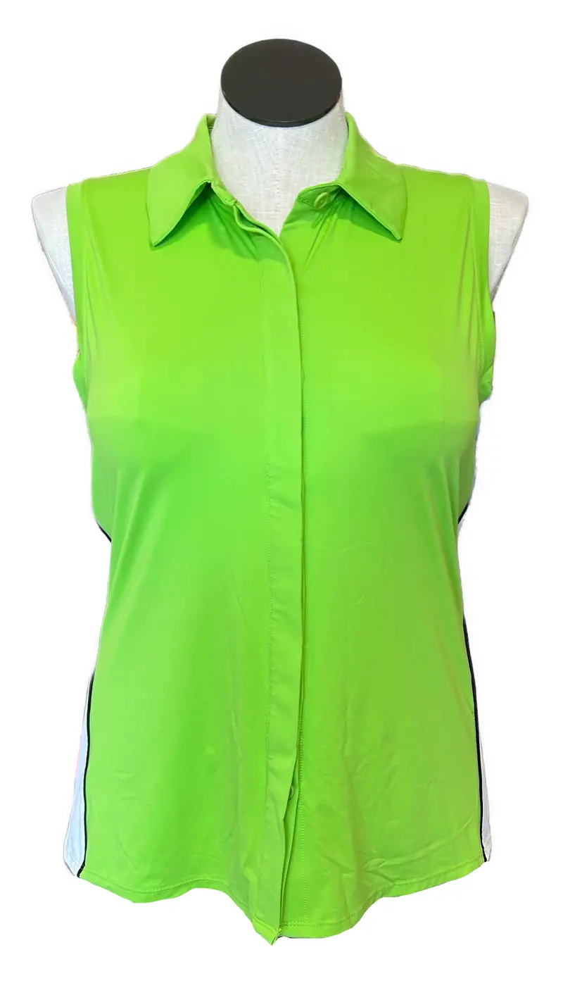 Kinona Green & White Sleeveless Women'S Golf Top – L 1